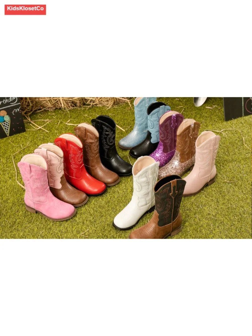 Girls Cowboy Boots Mid Calf Glitter Toddler Little Big Kids Western Style